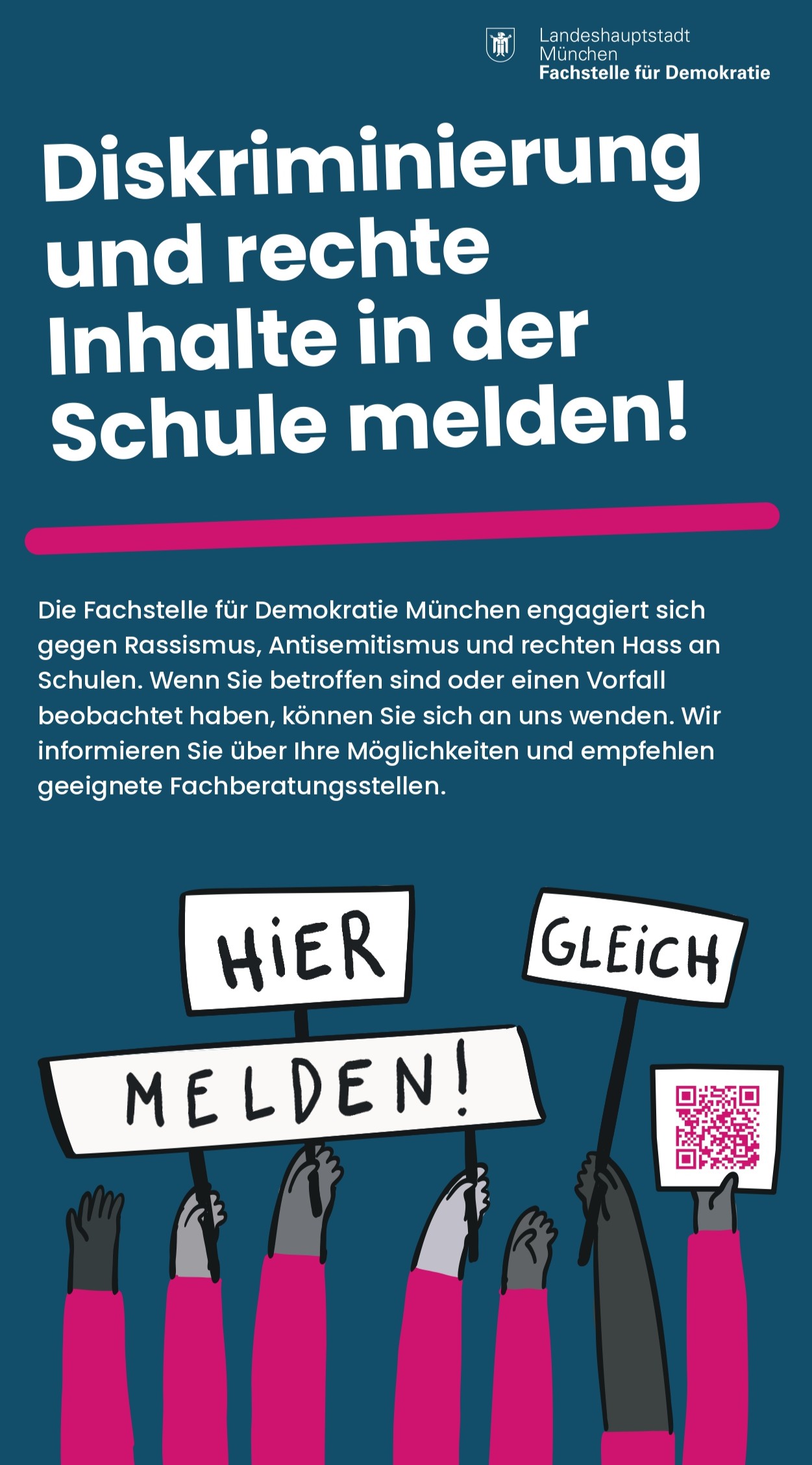 Anlaufstelle bei Diskriminierung und rechtem Hass an Münchner Schulen